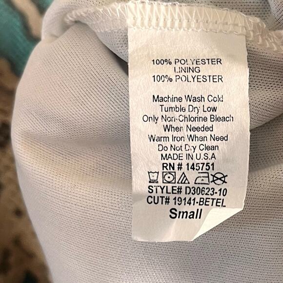 Peach‎ Love California Turquoise Snakeskin Print Dress Size Small - Picture 7 of 7